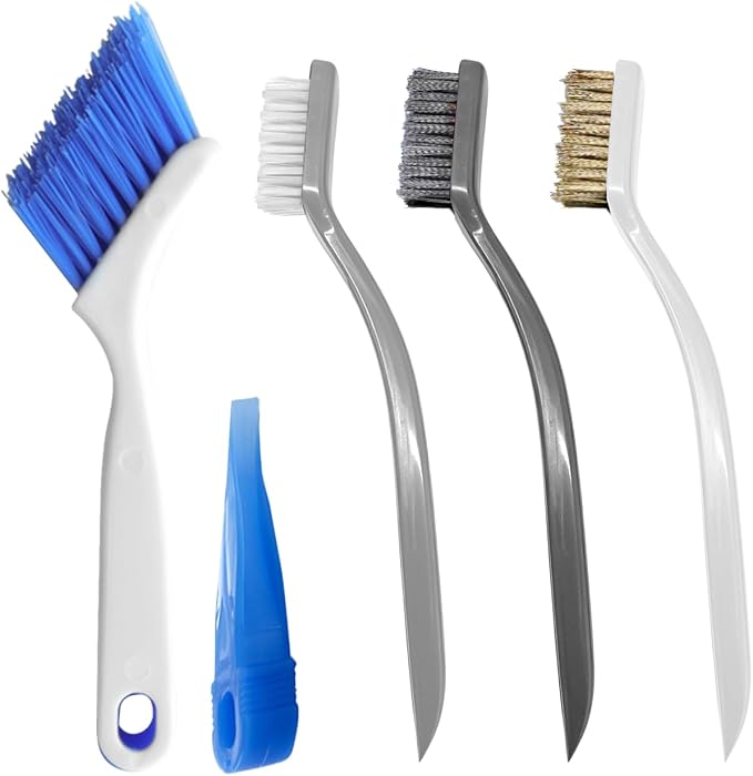 4PCS Crevice Cleaning Brush, Hard Bristle Gap Scrub Groove Brush for Home, Bathroom, Kitchen, Corners, Sink, Sliding Door Rails, Window Track, Tile Grout