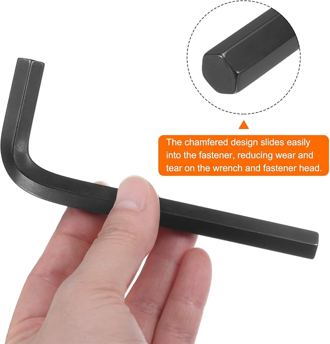 HARFINGTON Hex Key Wrench 10mm L-Shape Hexagon Metric Wrenches Chrome Vanadium Steel Repairing Tool for Home Repair, Black