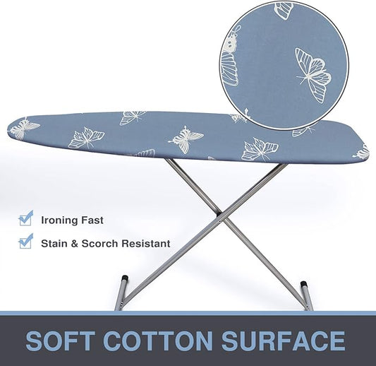 VividPaw Ironing Board Cover and Pad, Standard Size 15x54, Thick Padding, Elastic Edge, Resist Scorching, Adjustable Fastener, Heavy Duty Floral Iron Board Covers (Butterfly)