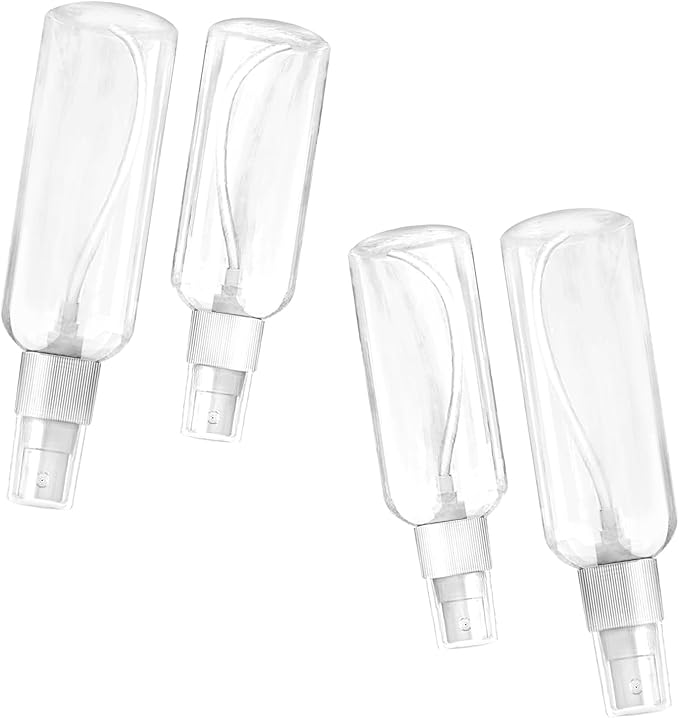 HAALII Small Spray Bottle, Spray Bottles, Clear Empty Fine Mist Plastic Mini Travel Bottle Set, Small Refillable Containers, 2 * 50ml, 2 * 100ml