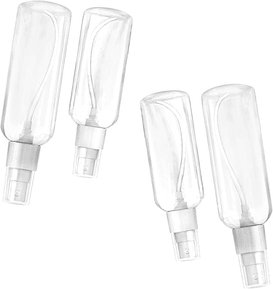 HAALII Small Spray Bottle, Spray Bottles, Clear Empty Fine Mist Plastic Mini Travel Bottle Set, Small Refillable Containers, 2 * 50ml, 2 * 100ml