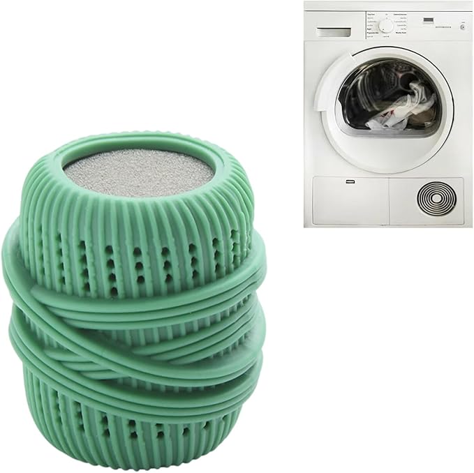 Reusable Fabric Softener Dispenser Balls Laundry Dryer Balls for Washing Sponge Household Substitute Cleaning Tool (Green)