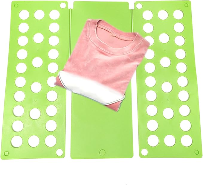 Clothes Folding Board, Blue Adjustable T-Shirt Folder,15.7 x 17 Inch, Laundry Organizer for Adults and Kids (Green)