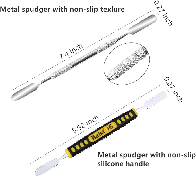 Kaisi Professional Electronics Opening Pry Tool Repair Kit Metal Spudger | Non-Abrasive Nylon Spudgers and Anti-Static Tweezers for Cellphone iPhone Laptops Tablets and More, 20 Piece
