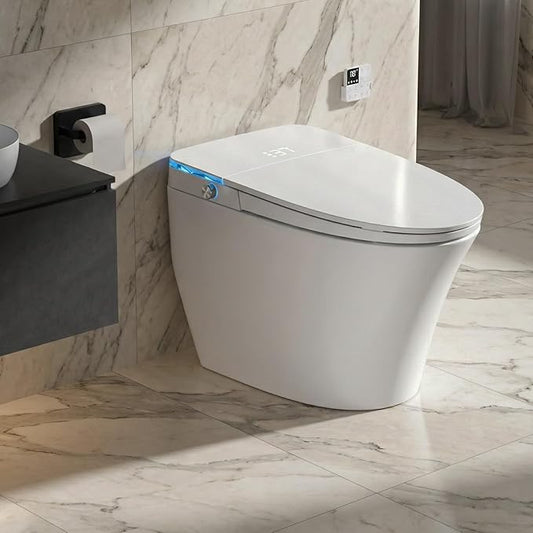 Smart Toilet with Bidet Built in by Onirap, Bidet Toilet with & Heated Seat, Tank Built in, Auto Flush and Close, Warm Water, Night Light and ADA Comfort Height for Bathroom,V12E