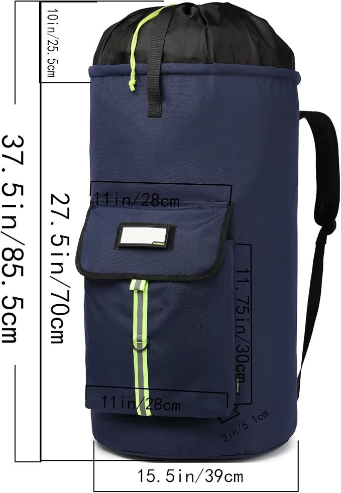 laundry bag backpack,extra-large heavy duty laundry bags,laundry backpack for college students,drawstring closure (Dark blue laundry bag backpack)