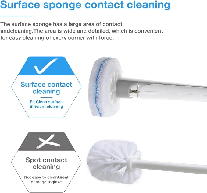Toilet Wand Refill Heads,Disposable Brush Refills | Snap-on toilet brush heads fit most standard wand handles for quick everyday bathroom cleaning,50 Count