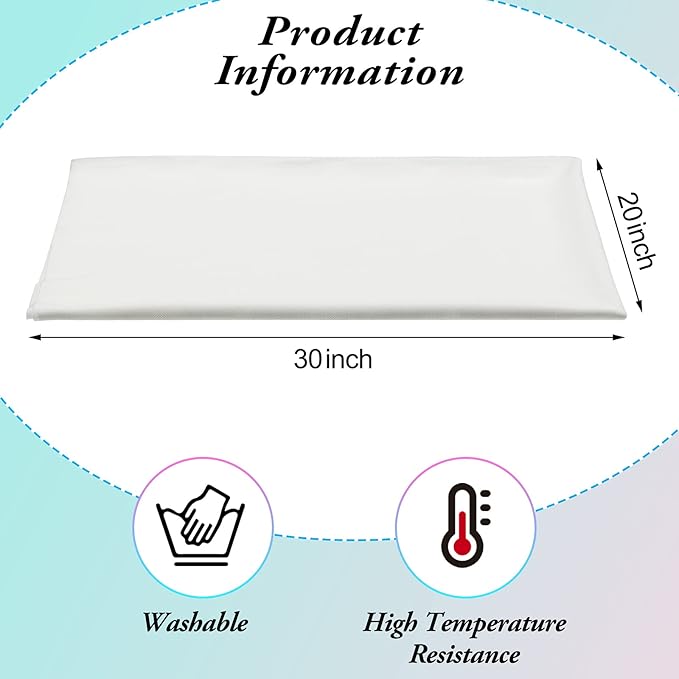 Tegeme 2 Pcs Pressing Cloth for Ironing Silk Organza Cloth Pressing for Iron 20 x 30 Inch Fabric Press Clothing Sewing and Ironing Fabric Protector Press Tool
