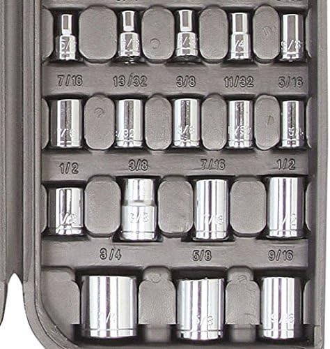 Apollo Tools 79 Piece Multi-Purpose SAE and Metric Tool Set with Sockets for the Garage, Home or on the Road. Includes Essential Tools for Vehicle Maintenance and Repairs - Red- DT9411