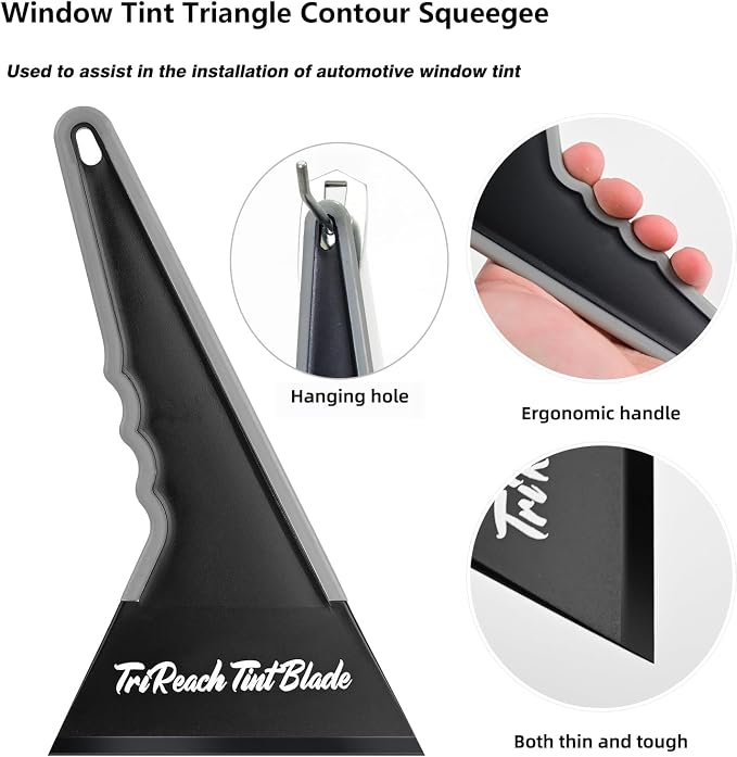 EHDIS Window Tint Tools Kit Professional Window Tint Squeegee Set with 8 Inch Silicone Squeegee,Mini Quarter Squeegee,Triangle Contour Tint Squeegee for Windshield & Rear Glass Tinting and Cleaning