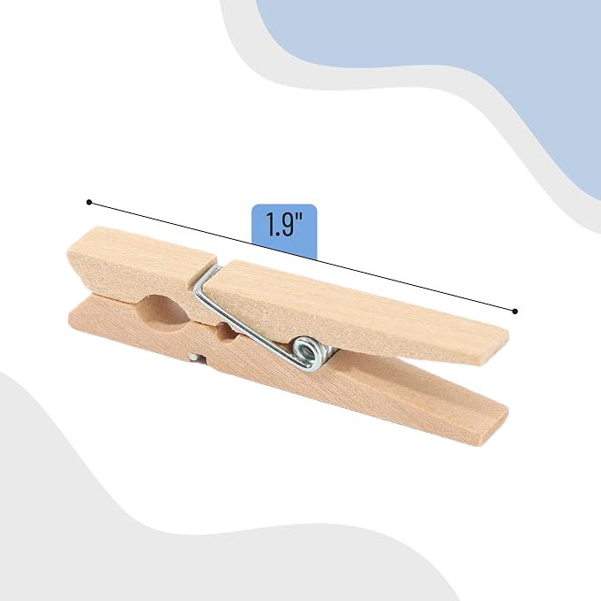 Mr. Pen- Mini Wooden Clothes Pins for Photo, 1.9 Inch, 100 Pack | Small Wooden Craft Clips for Card Making, Hanging Pictures, Party Favors, DIY Art Projects, Miniature Decorations
