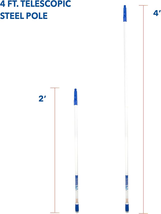 Unger Connect and Clean Dusting Kit with 4' Steel Pole, Features Microfiber Duster, Cobweb and Corner Duster and Wide Blind Duster, High-Access Dusting and Cleaning of Blinds, Windowsils, Cabinets