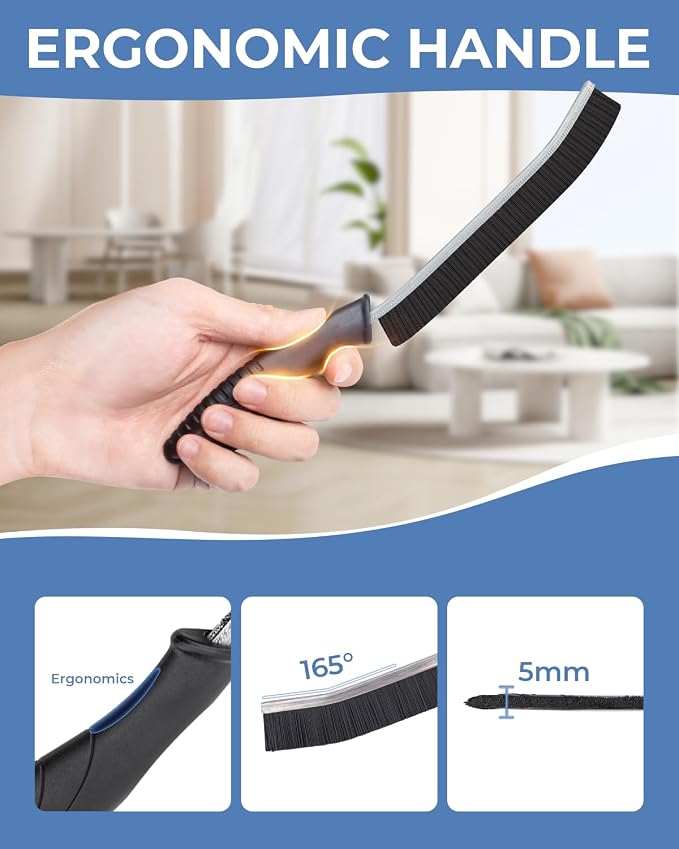 CLEANGOR Crevice Cleaning Brushes, Cleaner Scrub Brush Tool for Crevice | Hard to Reach Tight Space, Home Essentials, Cleaning Supplies for Shower, Bathroom, Kitchen, Toilet, Window