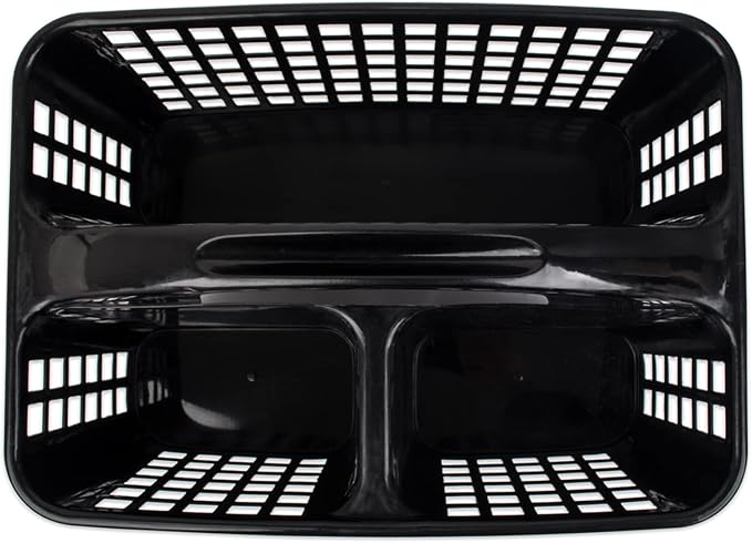 JiatuA Portable Shower Caddy Basket with Compartments Cleaning Supplies Organizer with Handle Plastic Storage Divided Tool Bin for Bathroom, Bedroom, Kitchen, College Dorm, Garden, Under Sink, Black