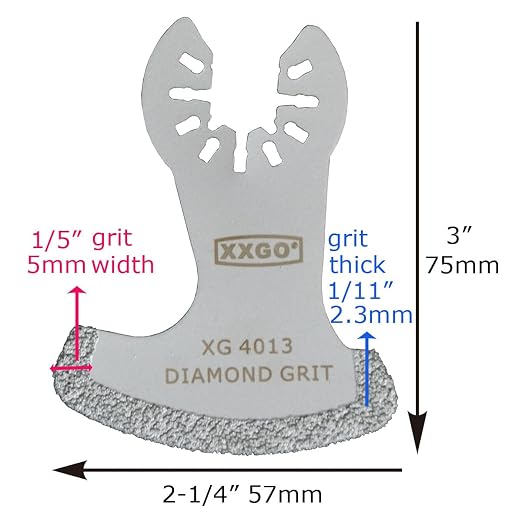 XXGO 4 Pcs Diamond Oscillating Multi Tool Gritting Grouting Saw Blades | Best for 1/8 Inch Grout Removal