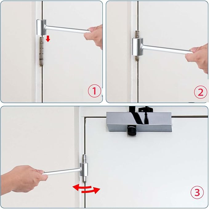 Door Hinge Gap Adjusting Wrench Tool, Upgraded Rolled Steel Door Hinges Adjustment Tool, 14-19mm Gap Adjusting Wrench, Rust-Proof Door Jamb Hinge Jig for Residential, Fire Doors, Light Sliver