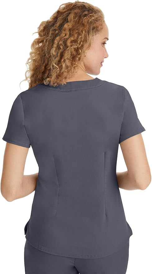 Healing Hands Purple Label Jane Scrub Top for Women Y-Neck Design | 2 Patch Pockets, Slim Fit Side Vents, Fitted Shirttail Silhouette, Breathable Comfort, Easy Care Fabric, Made for Every Shift
