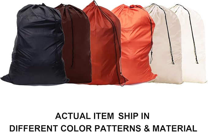 Extra Large Laundry Bag 30"x40", Varied Colors, 6 Pack | Travel Laundry Bags, Drawstring Closure, 30"x40", For college, dorm and apartment dwellers