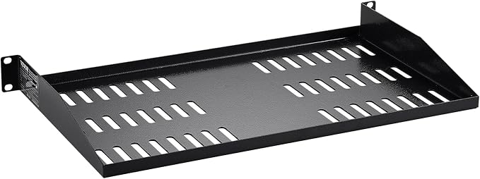 VEVOR 2PCS 1U Server Rack Shelf, Universal Vented Rack Mount Cantilever Tray for 19 inch Network Equipment Rack & Cabinet, 10" Deep Rack Mount Shelf, Weight Capacity 50 lbs Wall Mount Rack Shelf