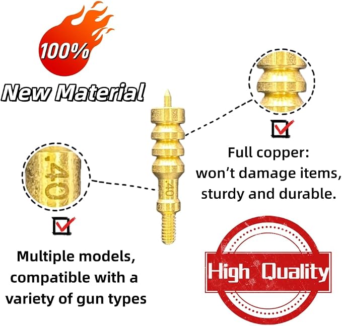 Universal Gun Cleaning Kit Accessories for Handgun & Shotgun – Multi-Caliber Brushes, Mops & Jags