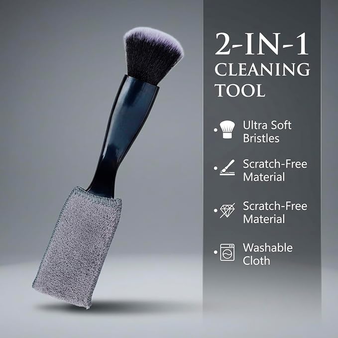 3 Pcs Exquisite Microfiber Duster Brushes, Car Detailing Brushes, Feather Duster, Efficient Dust Removal, Cleaning Tool Perfect for Computers, Keyboards, Car Interior, Photo Frames, Digital Devices