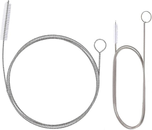 2 Pack Flexible Drain Cleaning Kit-160 Inch Flexible Stainless Steel Drain Brush and 80 Inch Spring Drain Auger