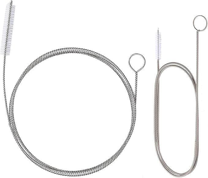 2-in-1 Drain Cleaning Kit-160 Inch Flexible Stainless Steel Drain Brush and 80 Inch Spring Drain Auger