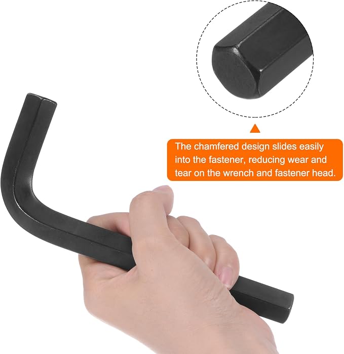 HARFINGTON Hex Key Wrench 17mm L-Shape Hexagon Metric Wrenches Chrome Vanadium Steel Repairing Tool for Home Repair, Black