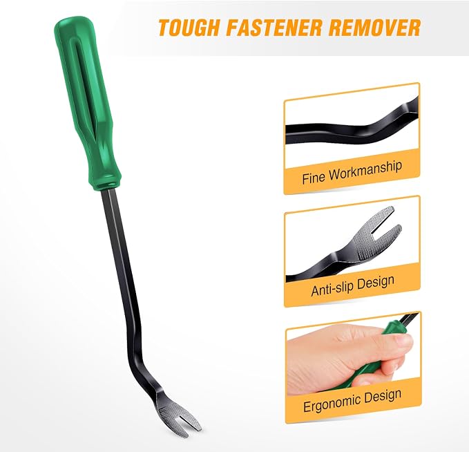 GOOACC 5PCS Auto Trim Removal Tool Kit No-Scratch | Removal Tool Kit for Car Audio Dash Panel Window Molding Fastener Remover Tool Kit-Green