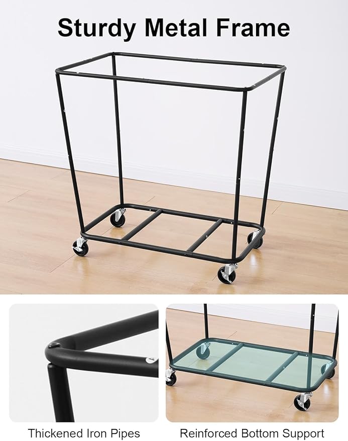 StorageWorks 320L Laundry Basket with Wheels, Rolling Hampers for Clothing