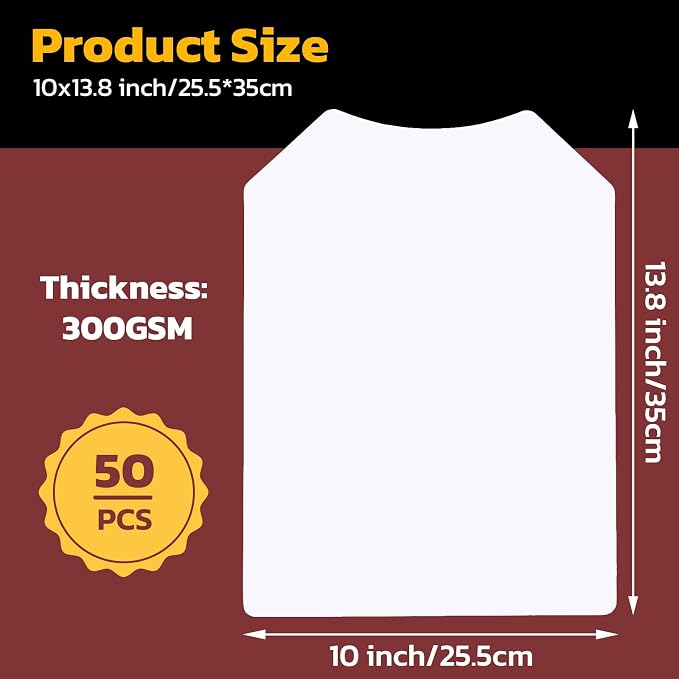 White Cardboard Shirt Form, 10x13.8 inch, Pack of 50, T Shirt Folder Board, Paper Shirt Cardboard Inserts for T Shirt Display, DIY Painting, Clothes Folding, Packaging, Mailing, Storage