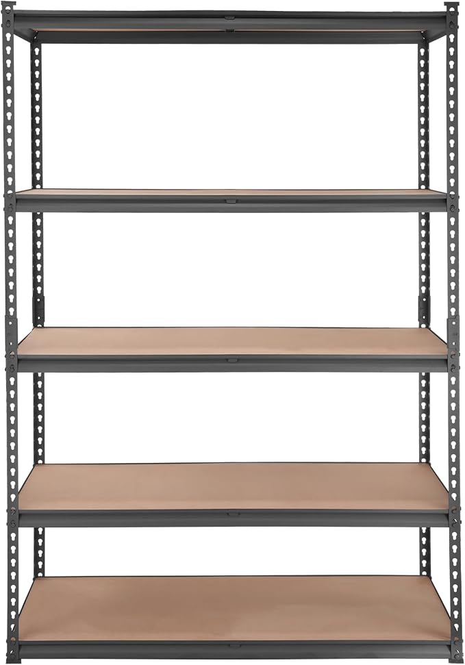 VEVOR Storage Shelves 5-Tier Adjustable 2000 lbs 48"x24"x72" Shelving Unit | Heavy Duty Garage Storage Metal Utility Rack Shelf for Kitchen, Pantry, Basement, Bathroom, Laundry, Living Room, Warehouse