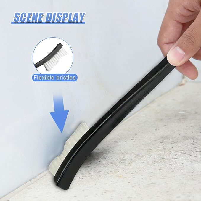4PCS Car Double-Ended Detail Cleaning Brushes, Stiff Nylon Bristles Auto Crevice Brush, Multifunctional Vehicle Interior Exterior Cleaning Tool for SUV Truck Home Office(2PCS)