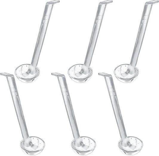 6 Pcs Small Ladle 2 Oz Clear, 13 Inch Mini Ladles for Serving Sauce Soup Dressing, Long Handle Plastic Punch Bowl Ladle for Party Catering