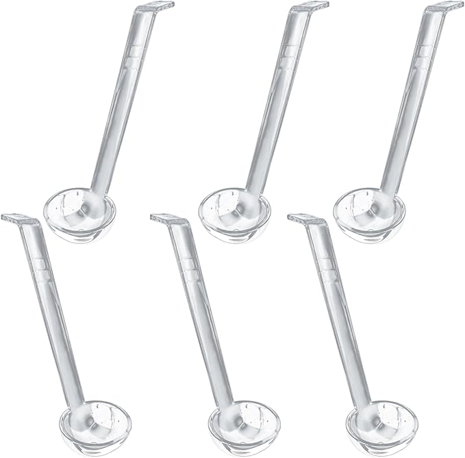 6 Pcs Small Ladle 2 Oz Clear, 10.4 Inch Mini Ladles for Serving Sauce Soup Dressing, Long Handle Plastic Punch Bowl Ladle for Party Catering