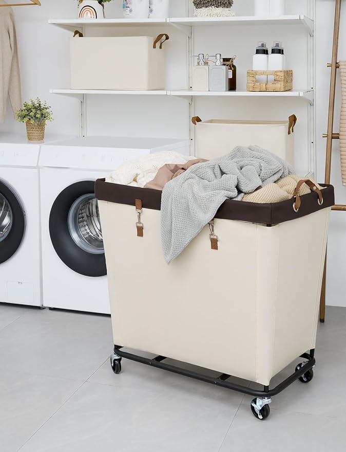 StorageWorks 320L Laundry Basket with Wheels, Rolling Hampers for Clothing