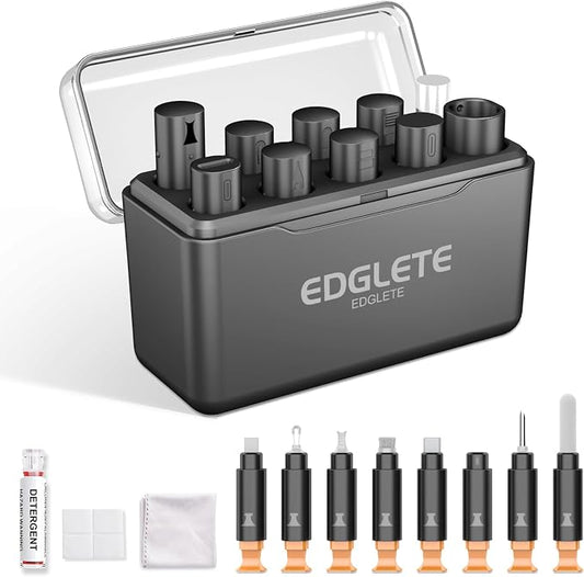 iPhone Cleaning Kit for Charging Port Cell Phone USB C with Storage Case | Multi-Tool, Cleaner Kit for AirPod, iPhone Cleaner, Portable Repair Tool, for Lightning Charger Cable iPad Electronic Devices