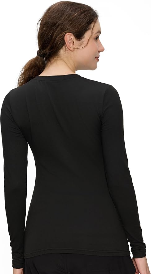 COZYFIT Women’s Underscrub Tee, V-Neck Long Sleeve Undershirt | Soft & Easy Care Fabric, Slim Fit, Smooth Touch, Comfort V-Neck Tee, Machine Wash, Multiple Sizes for Choose