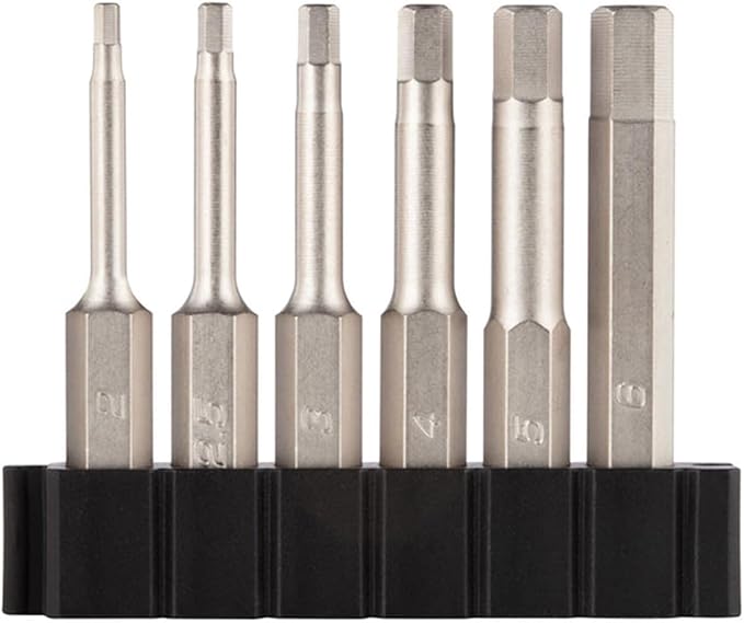 Fix It Sticks 2-Inch 6Pcs Gunsmith Bit Set Compatible with 1/4" Drivers | Multi-Purpose Durable Nickel Finished Screwdriver Pack, Holder Included, Metric Hex, FIS2BSAP