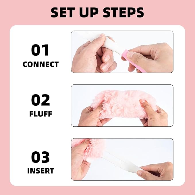 Duster Refills for Swiffer Duster, 30 Count Pink Duster Kit with Handle | 2 Sided 360° Heavy Duty Duster Refills, 5X Microfibers Trap Dust, Disposable Heavy Duty Dusters for Home, Office Cleaning