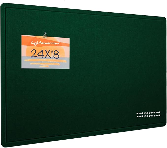 Felt Bulletin Board 24x18 inches, Decorative Pin Board for Home & Office | Cork Board Alternative for Wall with Push Pins, Display Mood Board for Photos, Notes & Reminders