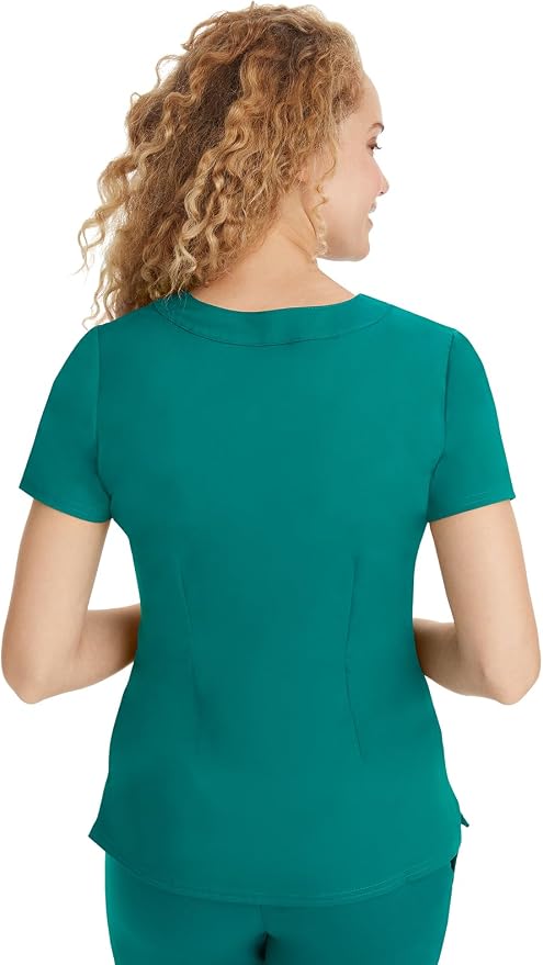 Healing Hands Purple Label Jane Scrub Top for Women Y-Neck Design | 2 Patch Pockets, Slim Fit Side Vents, Fitted Shirttail Silhouette, Breathable Comfort, Easy Care Fabric, Made for Every Shift