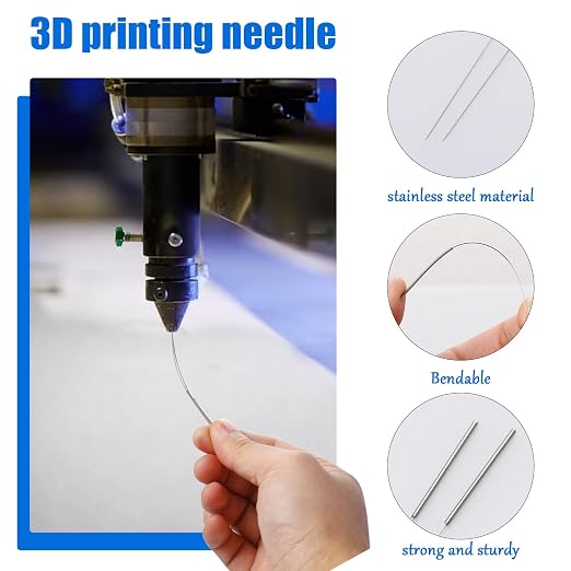 3D Printer Nozzle Cleaner Stainless Steel Needles, 50 Pcs | 0.2mm-0.4mm Stainless Steel Multi Sizes Clog Removal Tool Kit for Printer Head Cleaning Kit