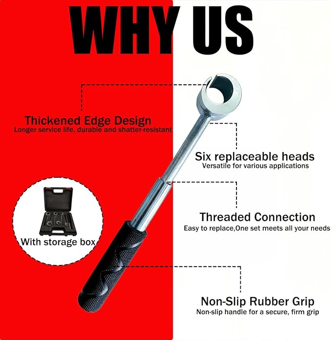 Door Hinge Adjustment Tool, 6 in 1 Toolkit Door Hinge Repair With Box,Hinge Adjuster Tool, Hinge Gap Adjustment Wrench Tool Set, Hinge Bender Tool, 6 Replaceable Heads Sagging Door Hinge
