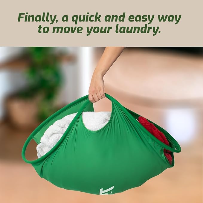Laundry Turtle Collapsible Laundry Basket for Washer & Dryer (Green, Large)