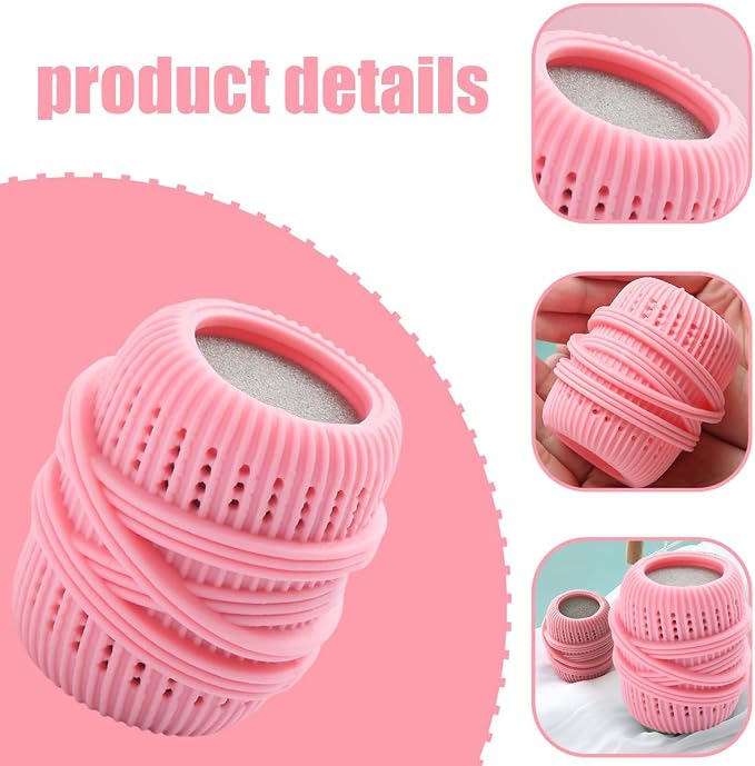 Reusable Fabric Softener Dispenser Balls Laundry Dryer Balls for Washing Sponge Household Substitute Cleaning Tool (Pink)