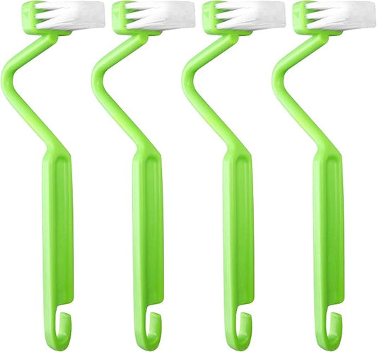 AUEAR 4 Pack Curved Toilet Brush 8" V Type Plastic Corner Rim Cleaning Edge
