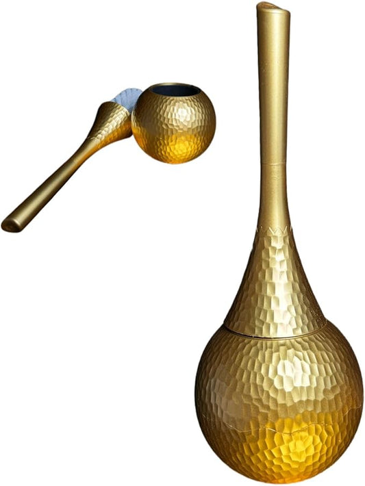 Elegant Toilet Brush Set – Stylish Hammered Design, Durable Handle, Anti-Splash Base, Modern Bathroom Accessories, Easy to Clean & Maintain (Golden)