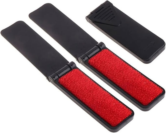 Portable Folding Mini Lint Brush Small Travel Purse Pet Hair Fabric Remover Fabric Fluff Lint Cleaning Tool 3Pcs (Black Folder Type)