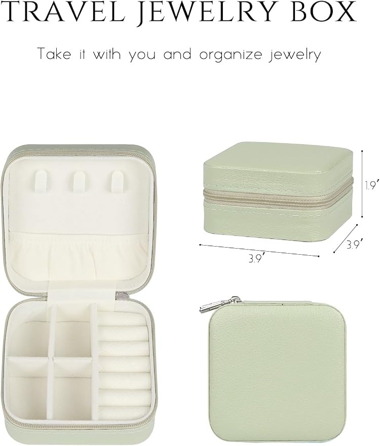 MFXIP Travel Jewelry Case Small Jewelry Box Jewelry Organizer Storage Case Portable PU Leather Mini Jewelry Travel Case for Girls Womens Earring, Necklace, Rings,Bracelets
